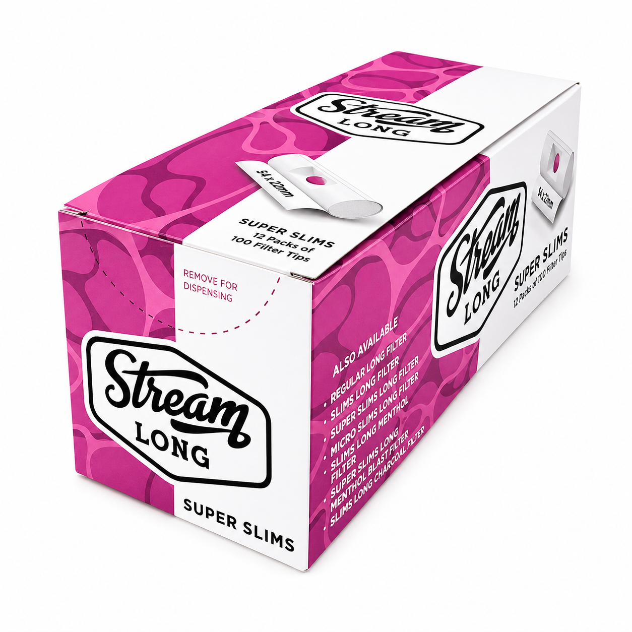 STREAM | Super Slims Long RYO Filters Display Carton - 12 Bags (Mono Type) Secondary image