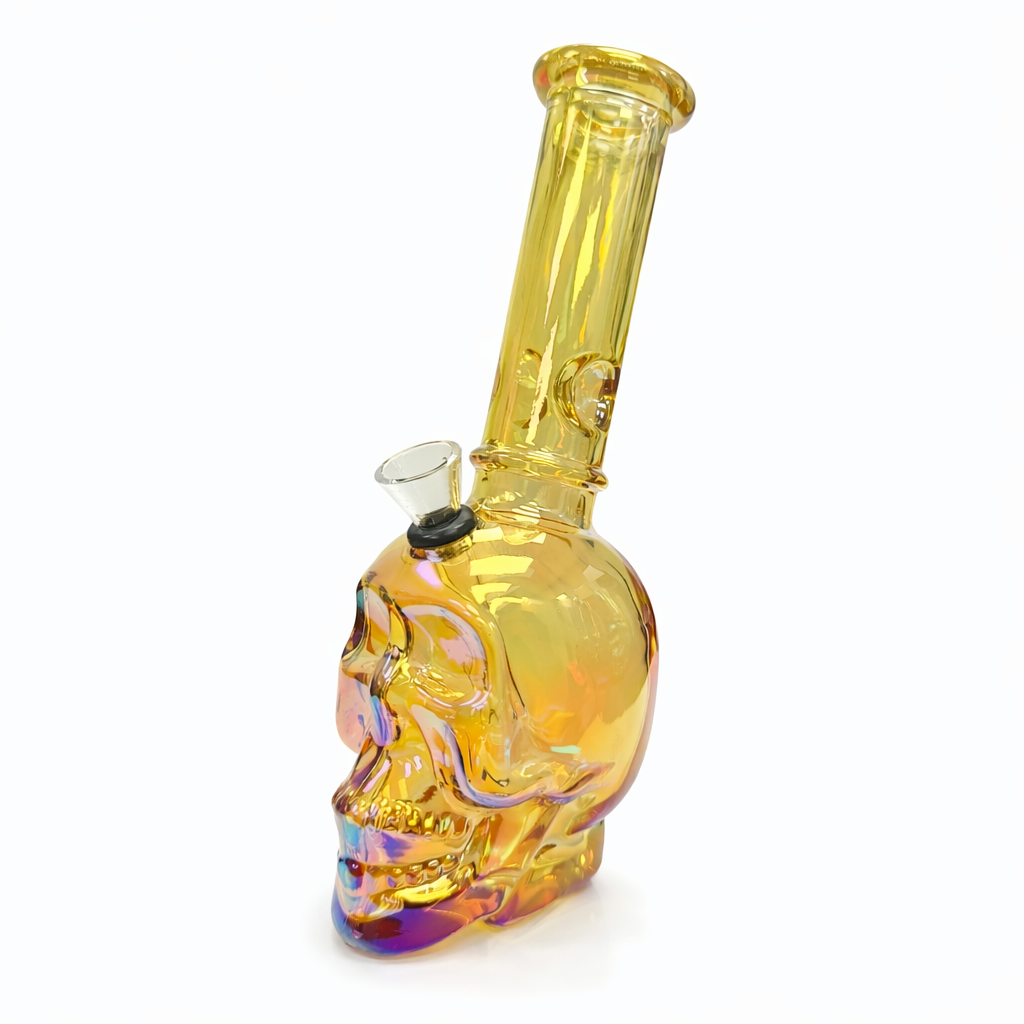 8″ Skull Glass Bong – Metallic Finish [GP2047].