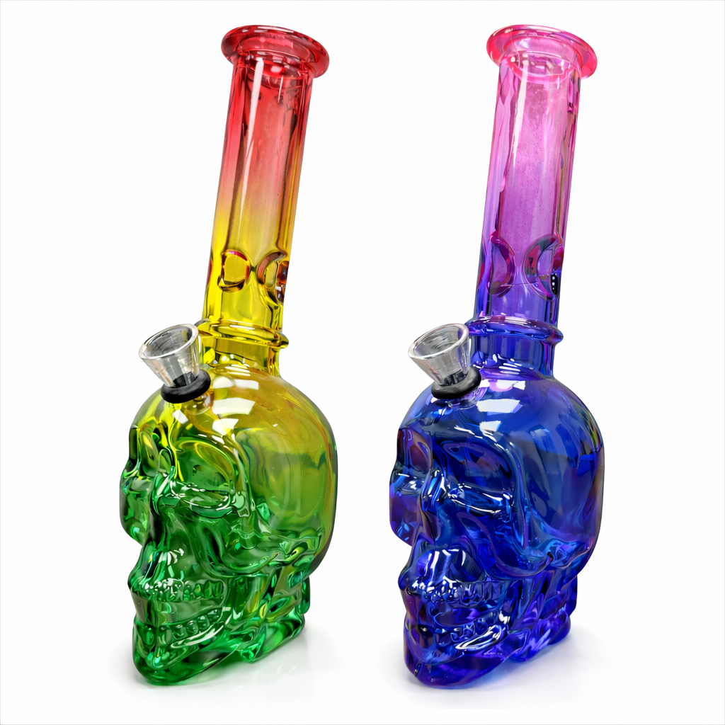 8″ Skull Glass Bong – Metallic Finish [GP2046]. Main image