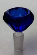 Diamond cutting shape wide glass bowl