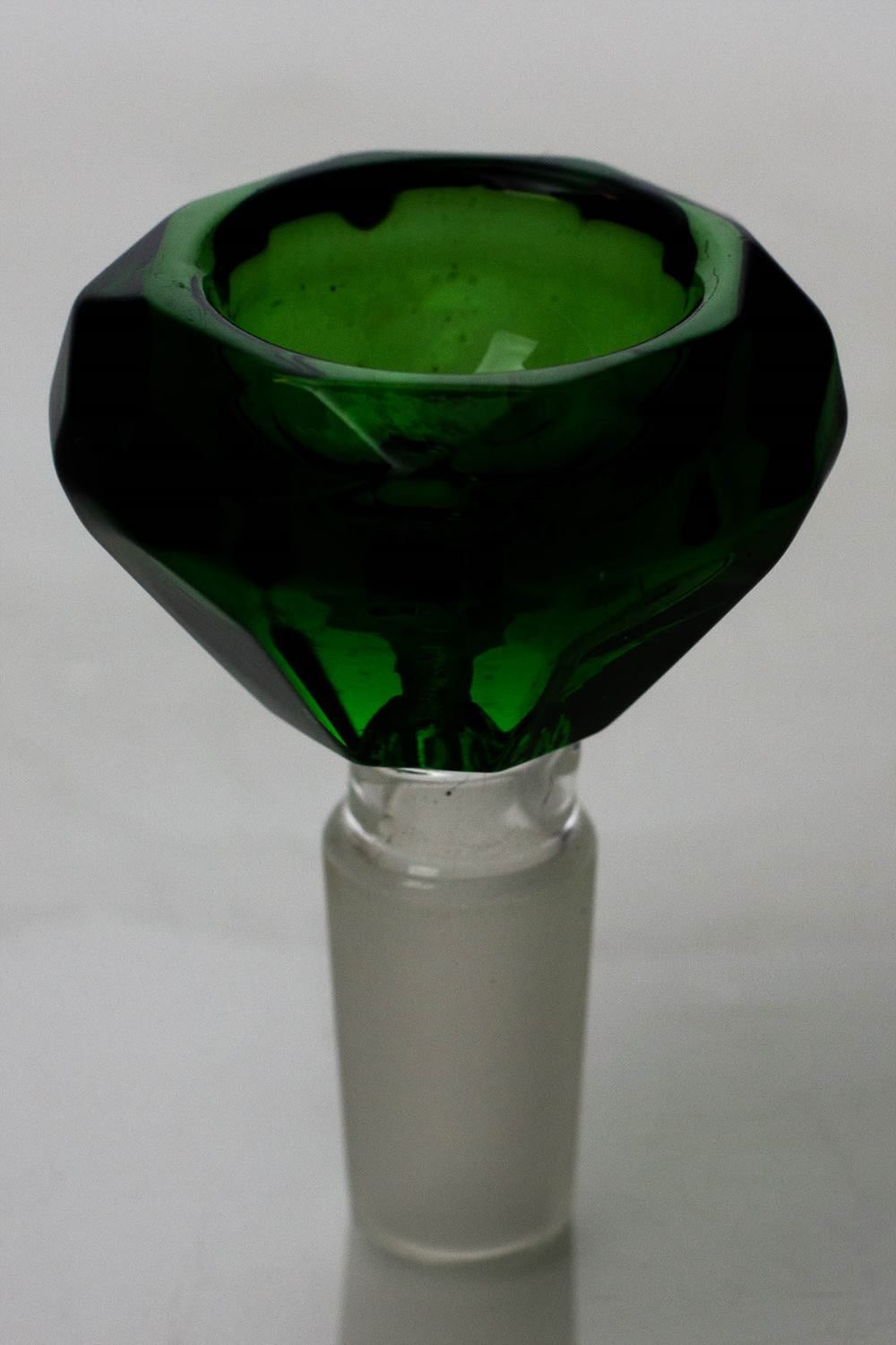 Diamond cutting shape wide glass bowl Main image