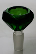 Diamond cutting shape wide glass bowl