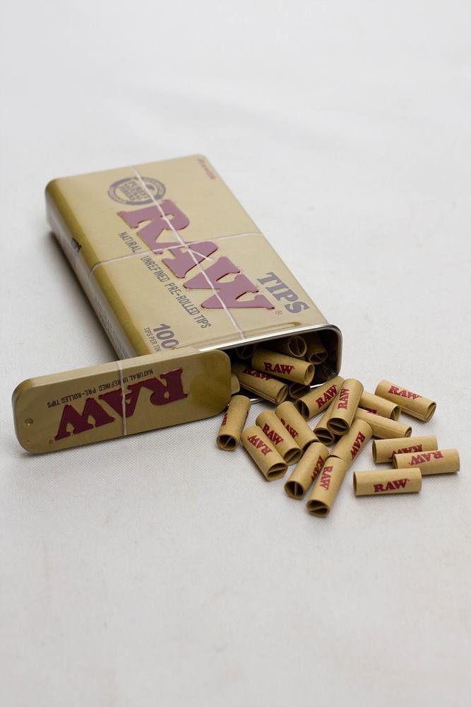 Raw Rolling paper pre-rolled filter tips 100 in a tin case Secondary image