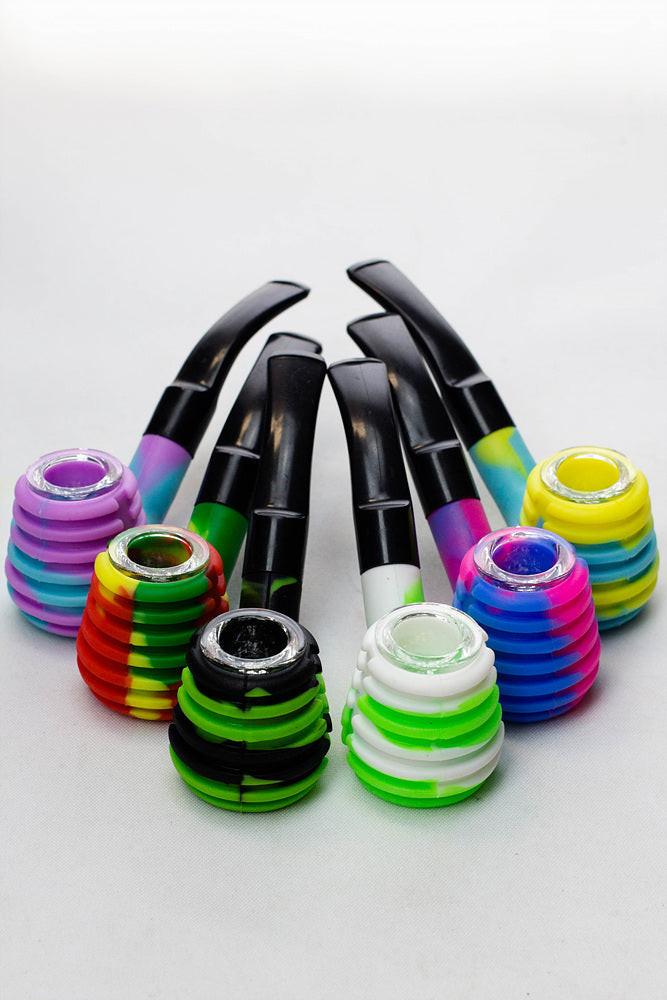 Sherlock Silicone pipe in display with glass bowl-WP134 Secondary image