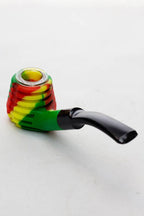 Sherlock Silicone pipe in display with glass bowl-WP134