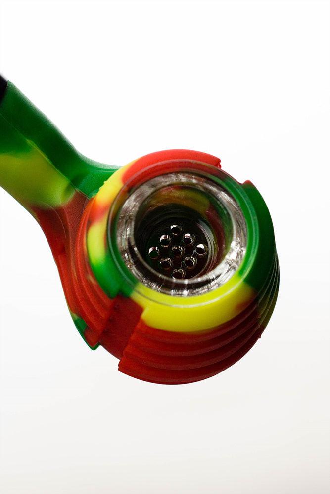 Sherlock Silicone pipe in display with glass bowl-WP134