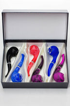 Sherlock Silicone pipe in display with glass bowl-WP164