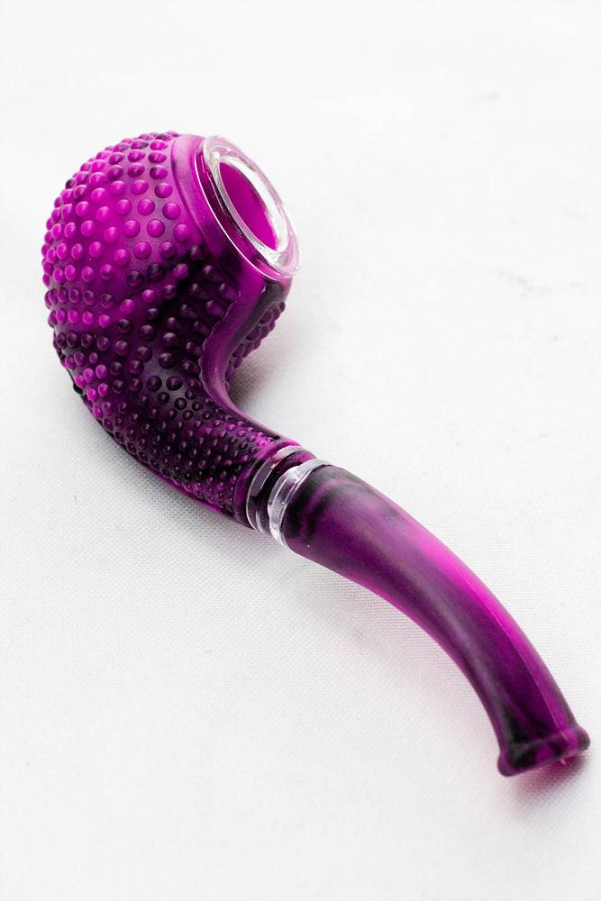 Sherlock Silicone pipe in display with glass bowl-WP164