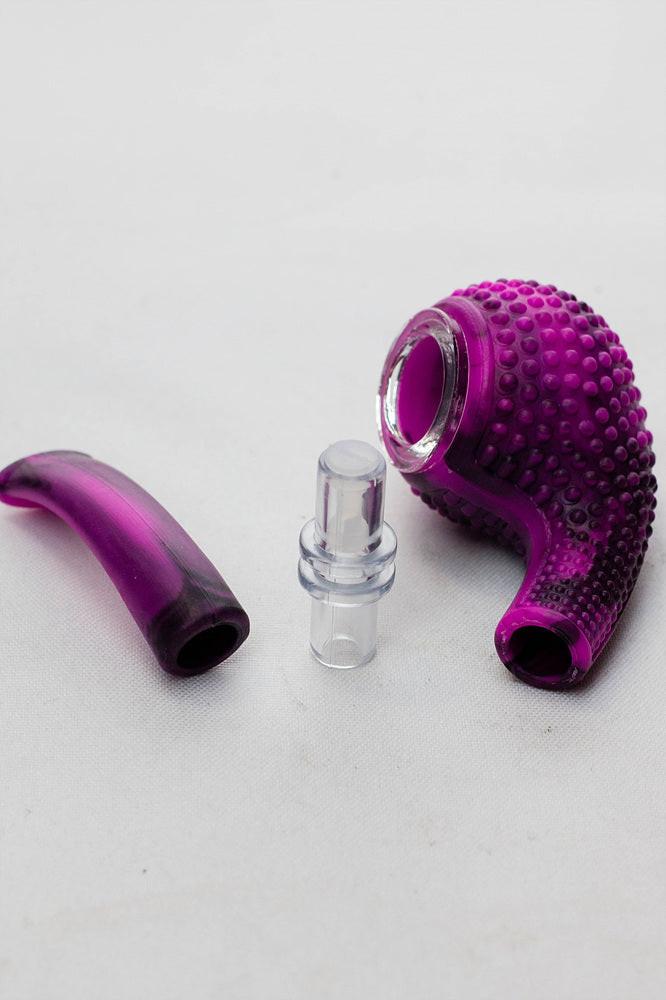 Sherlock Silicone pipe in display with glass bowl-WP164