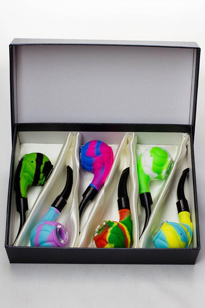 Sherlock Silicone pipe in display with glass bowl-WP139 Main image