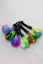 Sherlock Silicone pipe in display with glass bowl-WP139