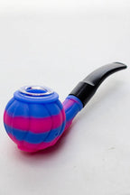 Sherlock Silicone pipe in display with glass bowl-WP139