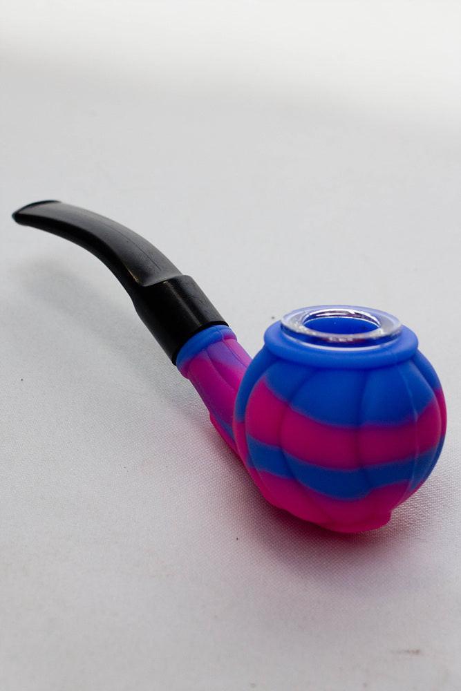 Sherlock Silicone pipe in display with glass bowl-WP139