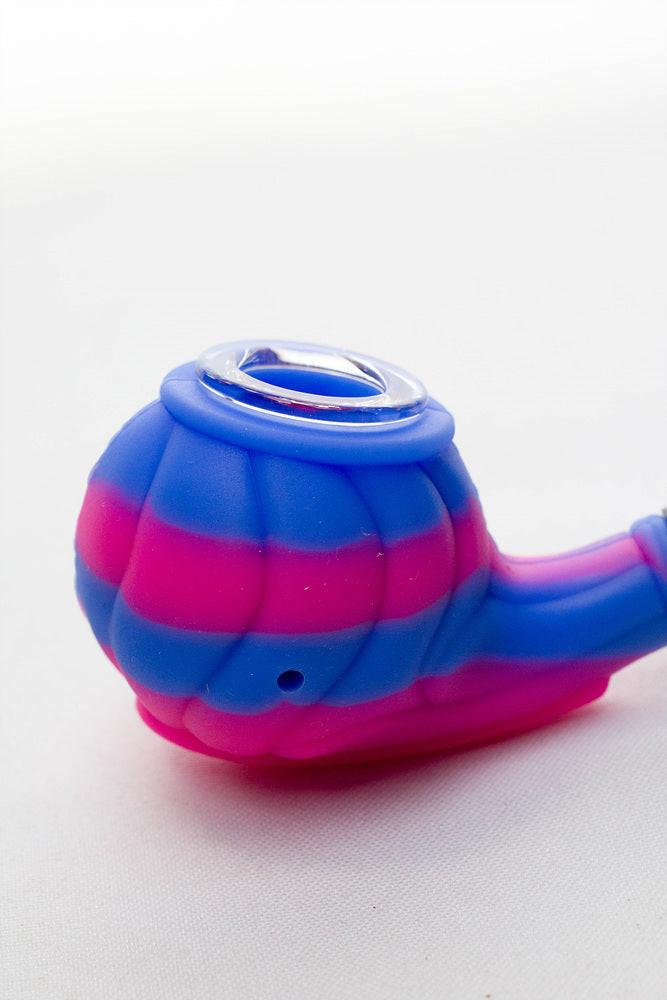 Sherlock Silicone pipe in display with glass bowl-WP139