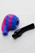 Sherlock Silicone pipe in display with glass bowl-WP139