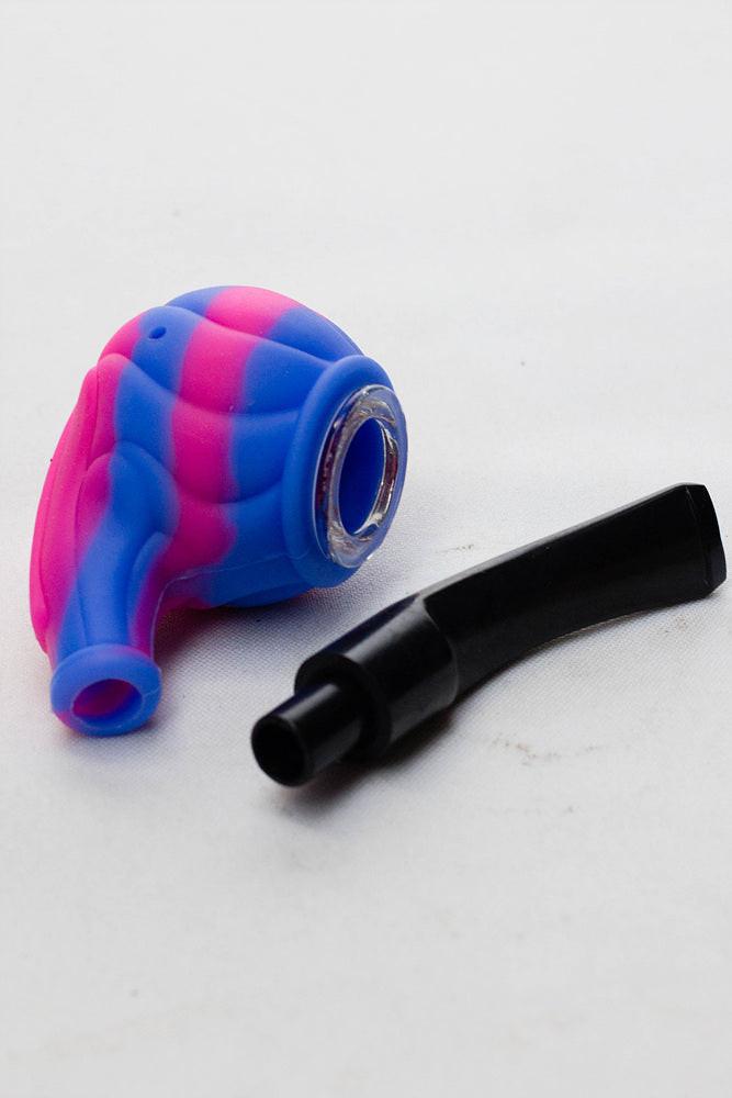 Sherlock Silicone pipe in display with glass bowl-WP139