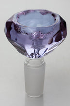Diamond cutting shape wide glass bowl