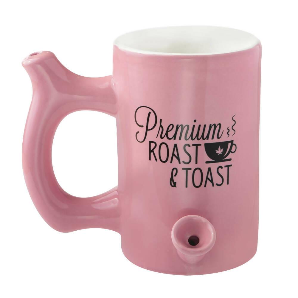 PINK ROAST & TOAST PIPE MUG WITH BLACK PRINT Main image
