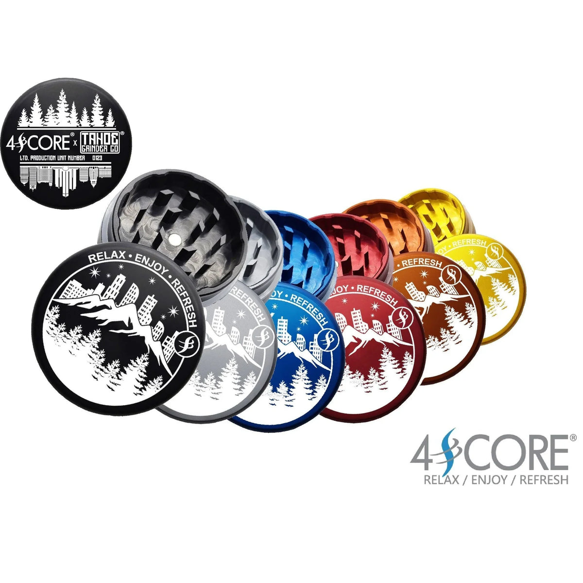 4SCORE®️ x Tahoe Grinder Co. USA made 2 PCS Herb Grinder -  Limited Edition Main image