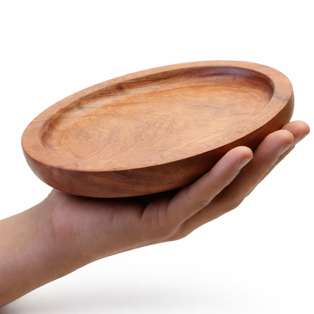 TBBC | Natural Hardwood oval Rolling Tray Main image