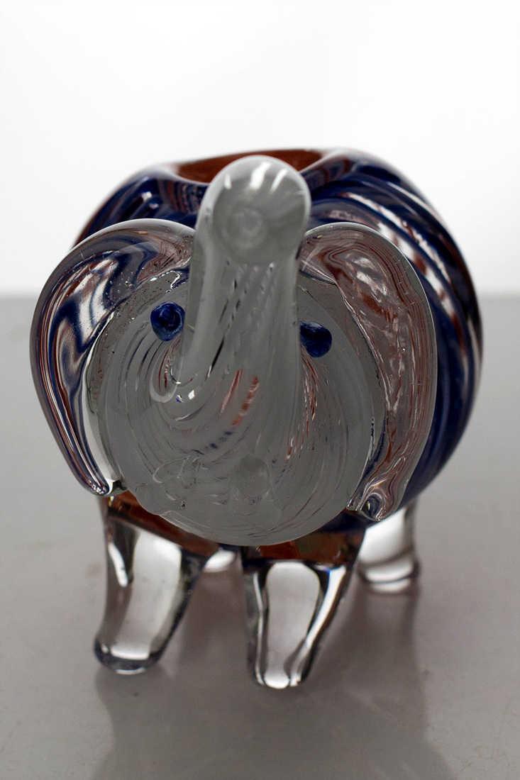 Standing elephant glass hand pipe
