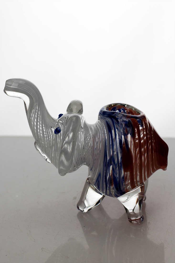 Standing elephant glass hand pipe