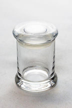Heavy duty Glass stash 3 oz. Jars in a display case