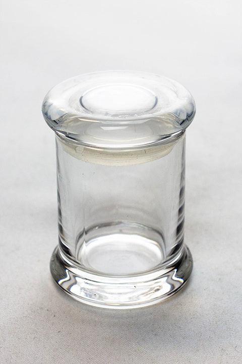 Heavy duty Glass stash 3 oz. Jars in a display case