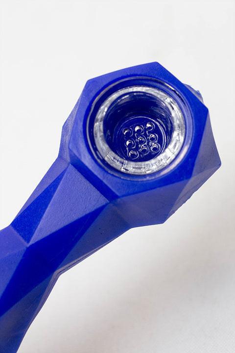 Silicone hand pipe with multi holes glass bowl ( GP1538 )