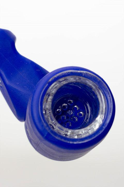 Silicone hand pipe with multi holes glass bowl and tube ( GP1537 )