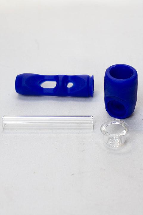 Silicone hand pipe with multi holes glass bowl and tube ( GP1537 ) Secondary image