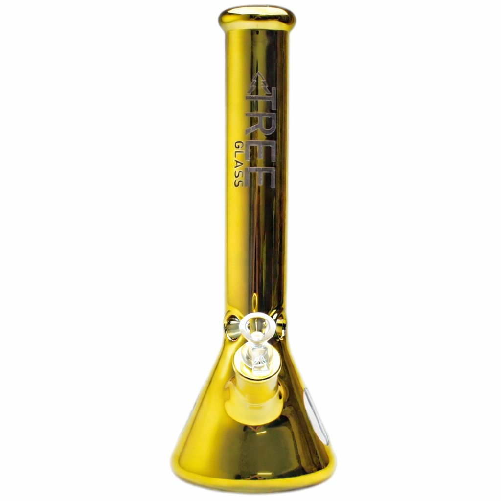 Tree Glass | 15" 7mm Beaker Gold Glass Bong Main image