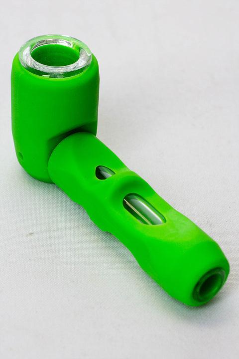 Silicone hand pipe with multi holes glass bowl and tube ( GP1537 )