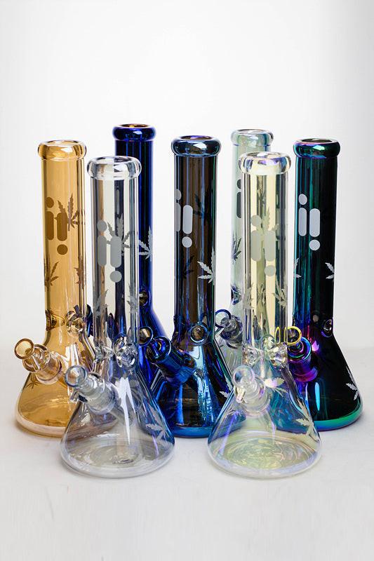 14" Infyniti leaf 7 mm metallic glass water bong (GP1587) Main image