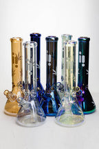 14" Infyniti leaf 7 mm metallic glass water bong (GP1587)