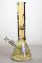 14" Infyniti leaf 7 mm metallic glass water bong (GP1587)