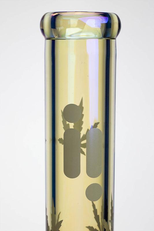 14" Infyniti leaf 7 mm metallic glass water bong (GP1587)