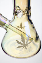 14" Infyniti leaf 7 mm metallic glass water bong (GP1587)