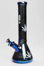 14" Infyniti leaf 7 mm metallic glass water bong (GP1587)