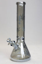 14" Infyniti leaf 7 mm metallic glass water bong (GP1587)