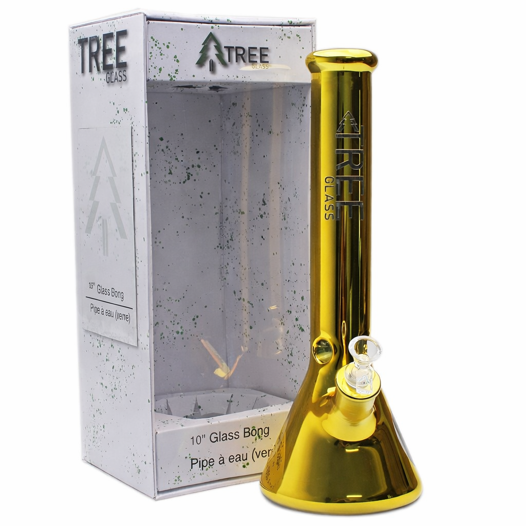 Tree Glass | 15" 7mm Beaker Gold Glass Bong Secondary image