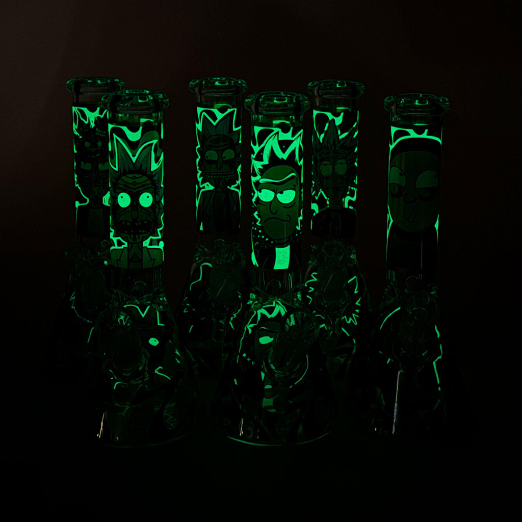 10" Glow-in-the-Dark Glass Beaker Bong [BH1351]