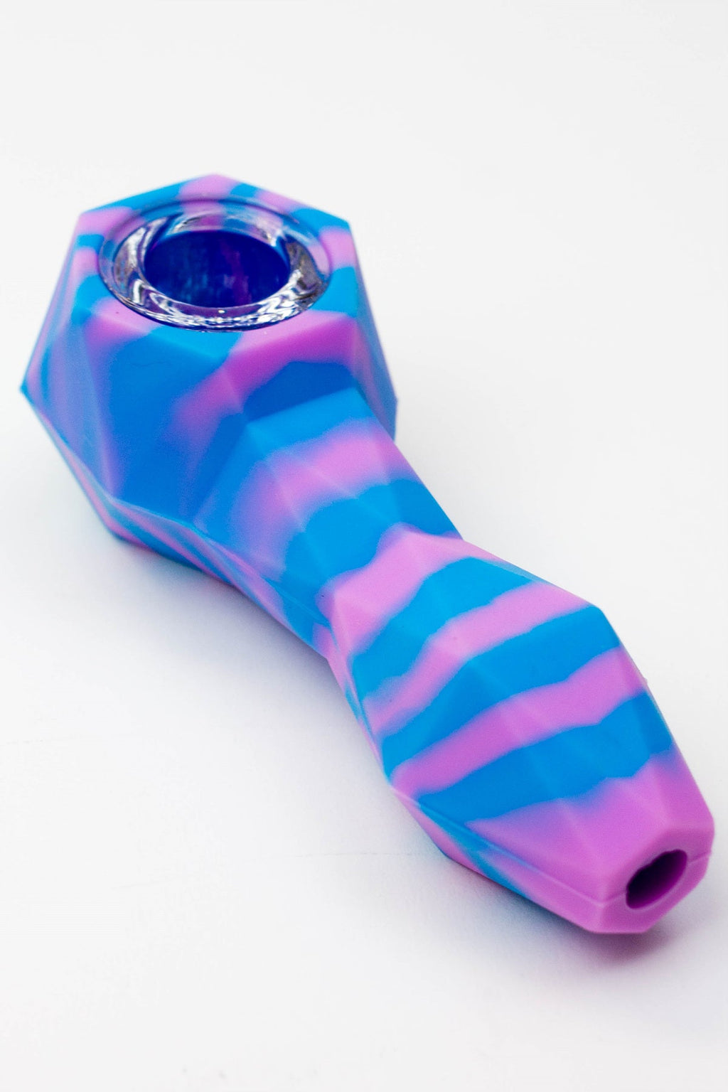 Multi colored Silicone hand pipe with glass bowl
