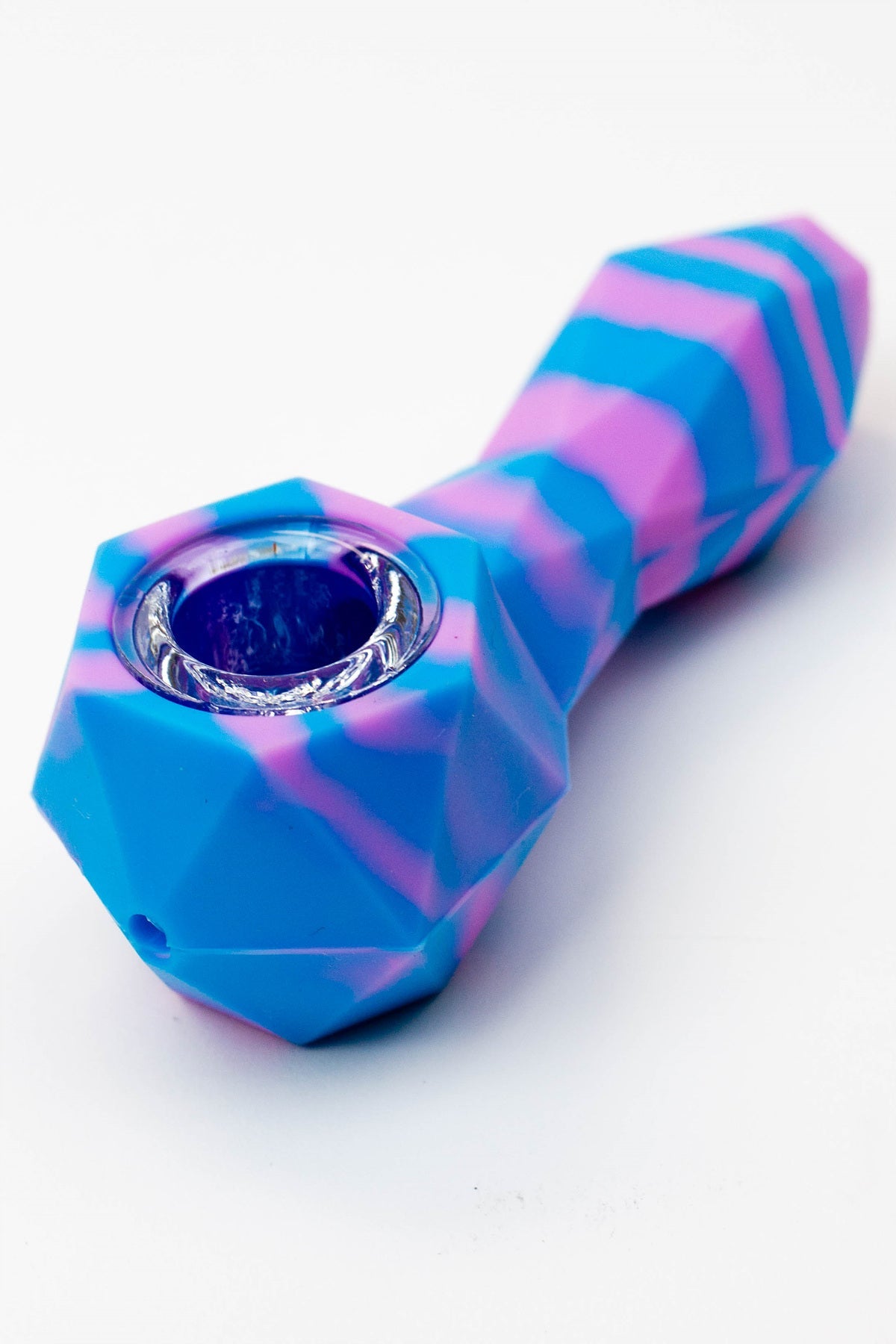 Multi colored Silicone hand pipe with glass bowl Secondary image