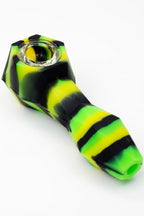 Multi colored Silicone hand pipe with glass bowl