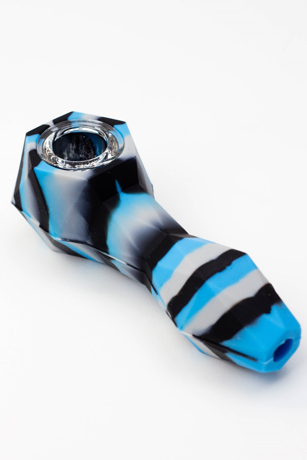 Multi colored Silicone hand pipe with glass bowl