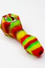 Multi colored Silicone hand pipe with glass bowl