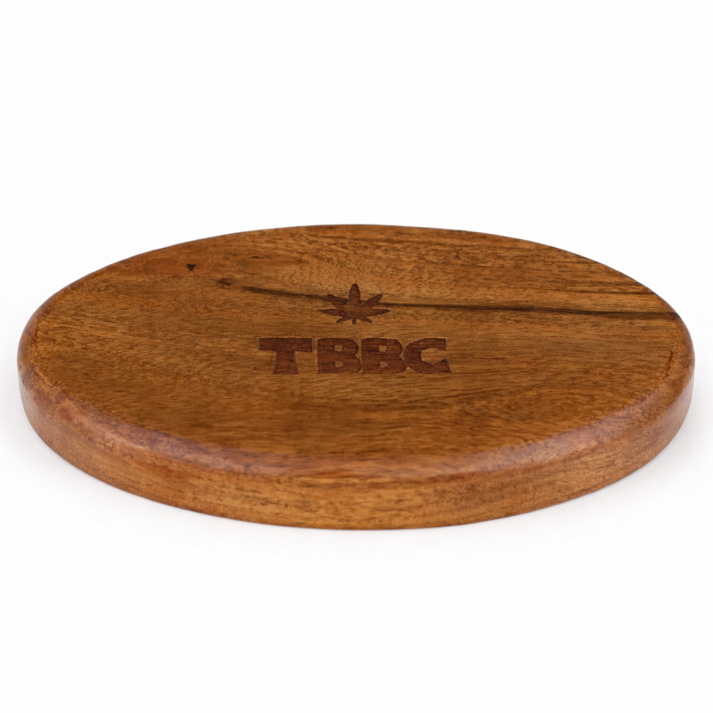 TBBC | Natural Hardwood oval Rolling Tray