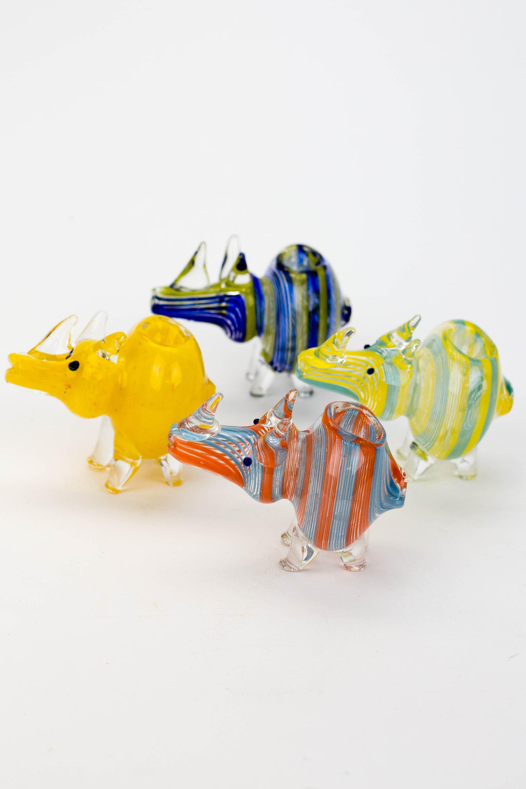 Standing Rhino glass hand pipe