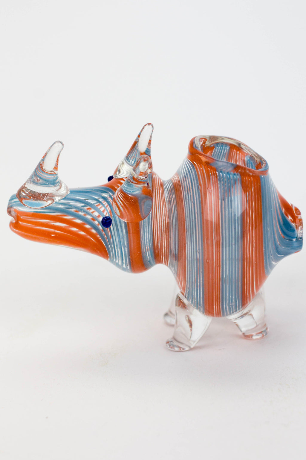 Standing Rhino glass hand pipe